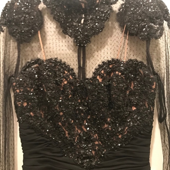Vintage RUBEN PANIS Couture Black Cocktail Dress - Picture 3 of 8